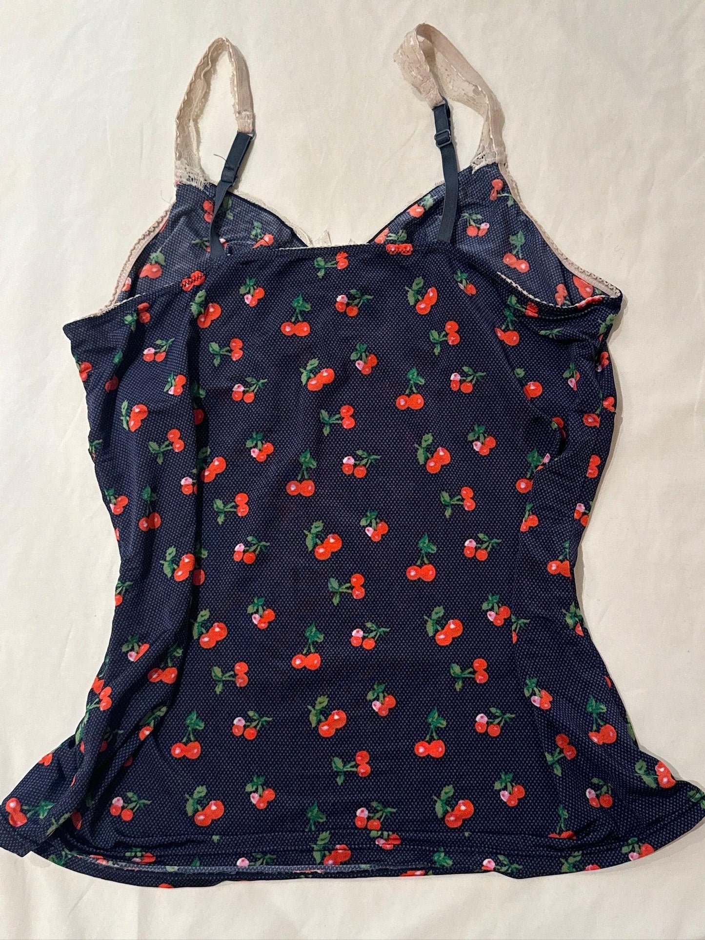m-xl, cami with cherry prints - adora archive