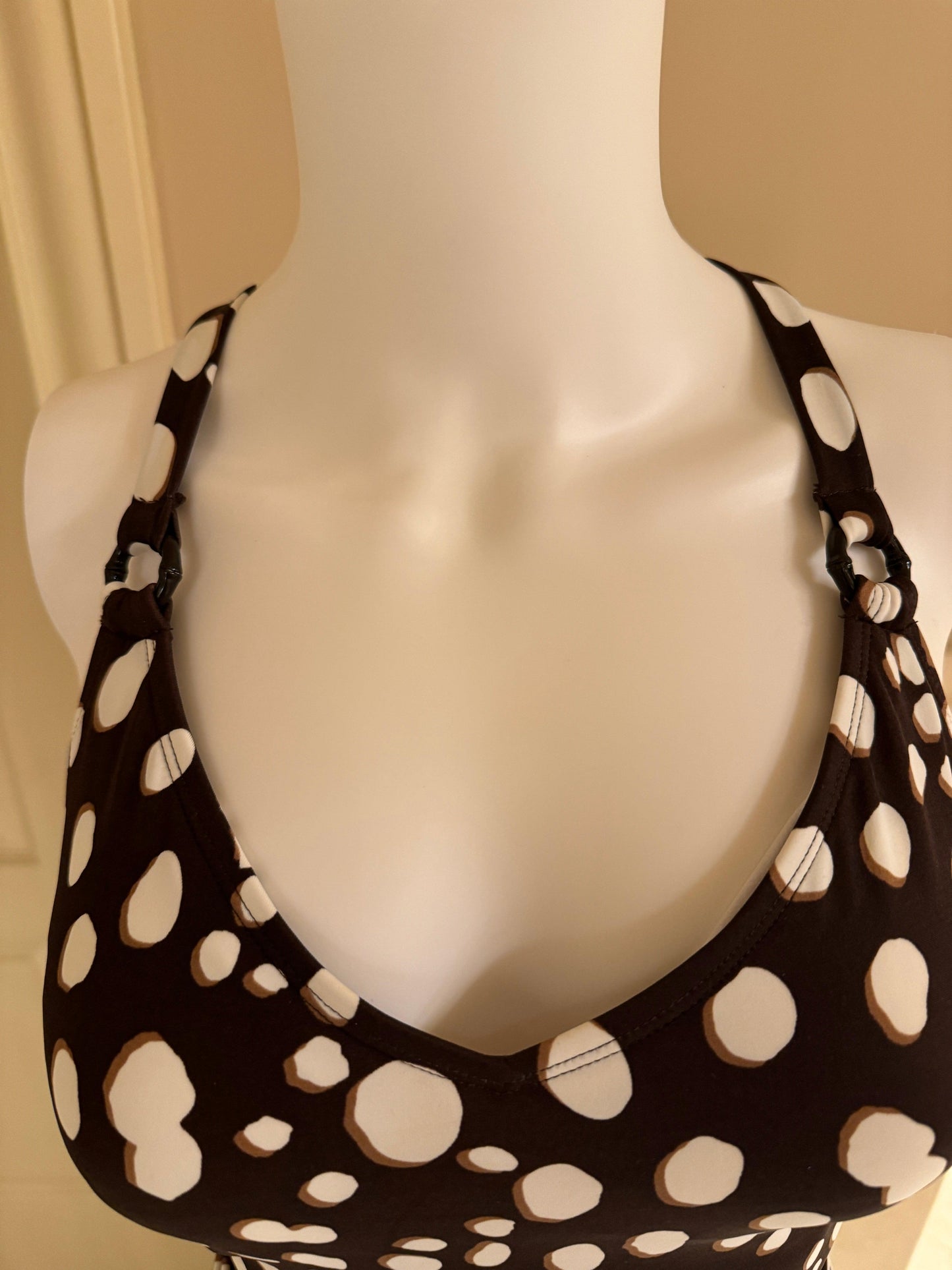 s/m polka dots top with a criss-cross back - adora archive