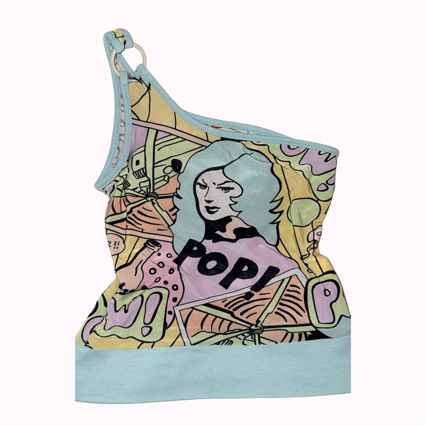one shoulder graphic top - adora archive