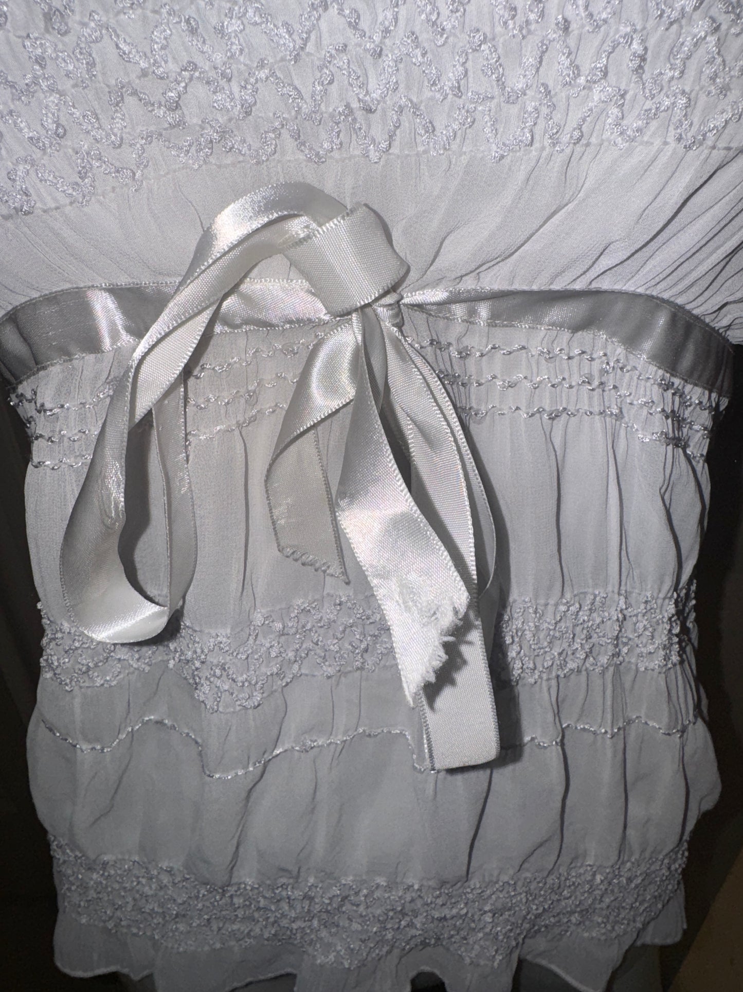 strapless white top with tie