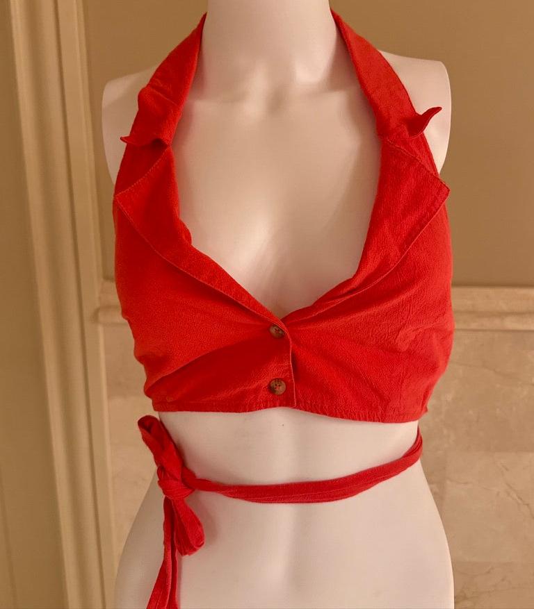 cropped backless top - adora archive