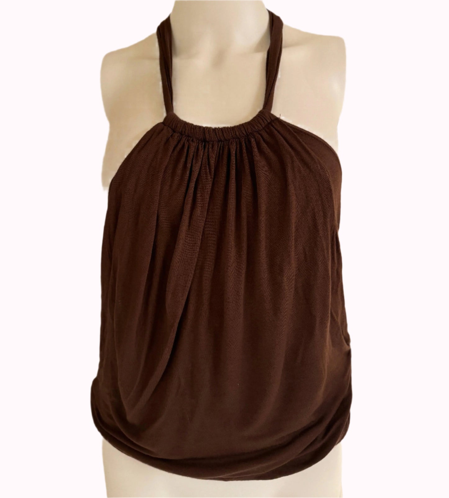 one size brown top with accessory at the back - adora archive