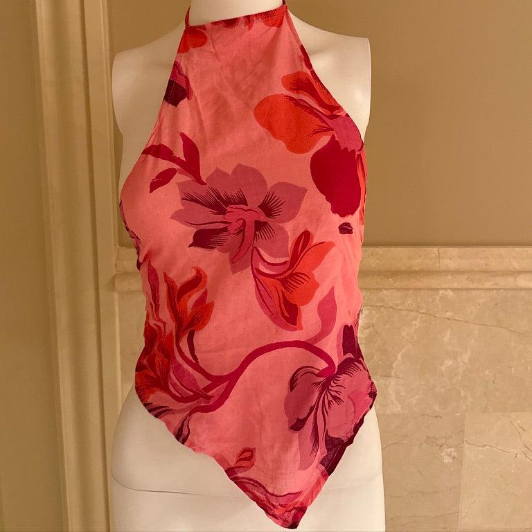 backless floral top - adora archive