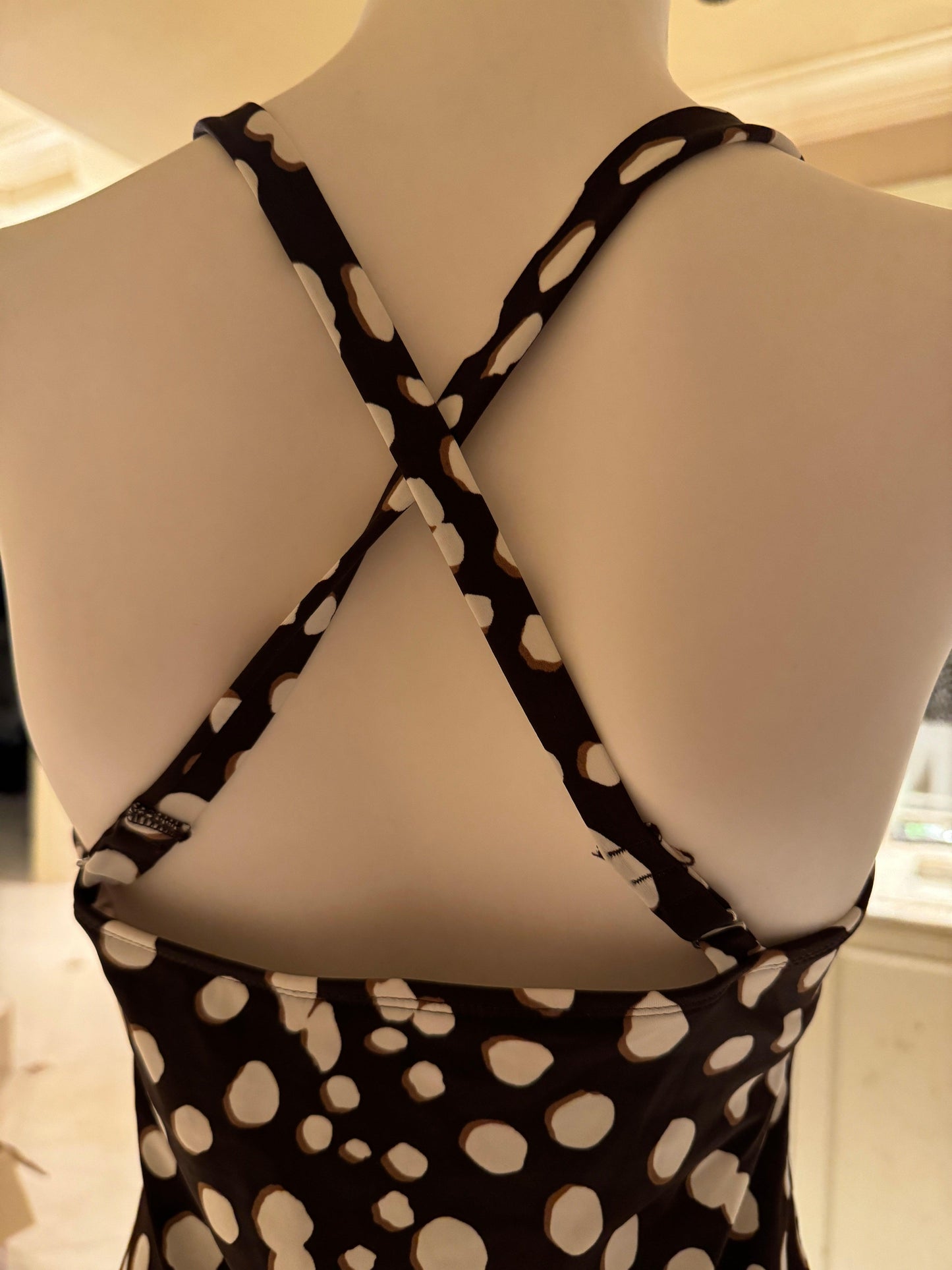 s/m polka dots top with a criss-cross back - adora archive