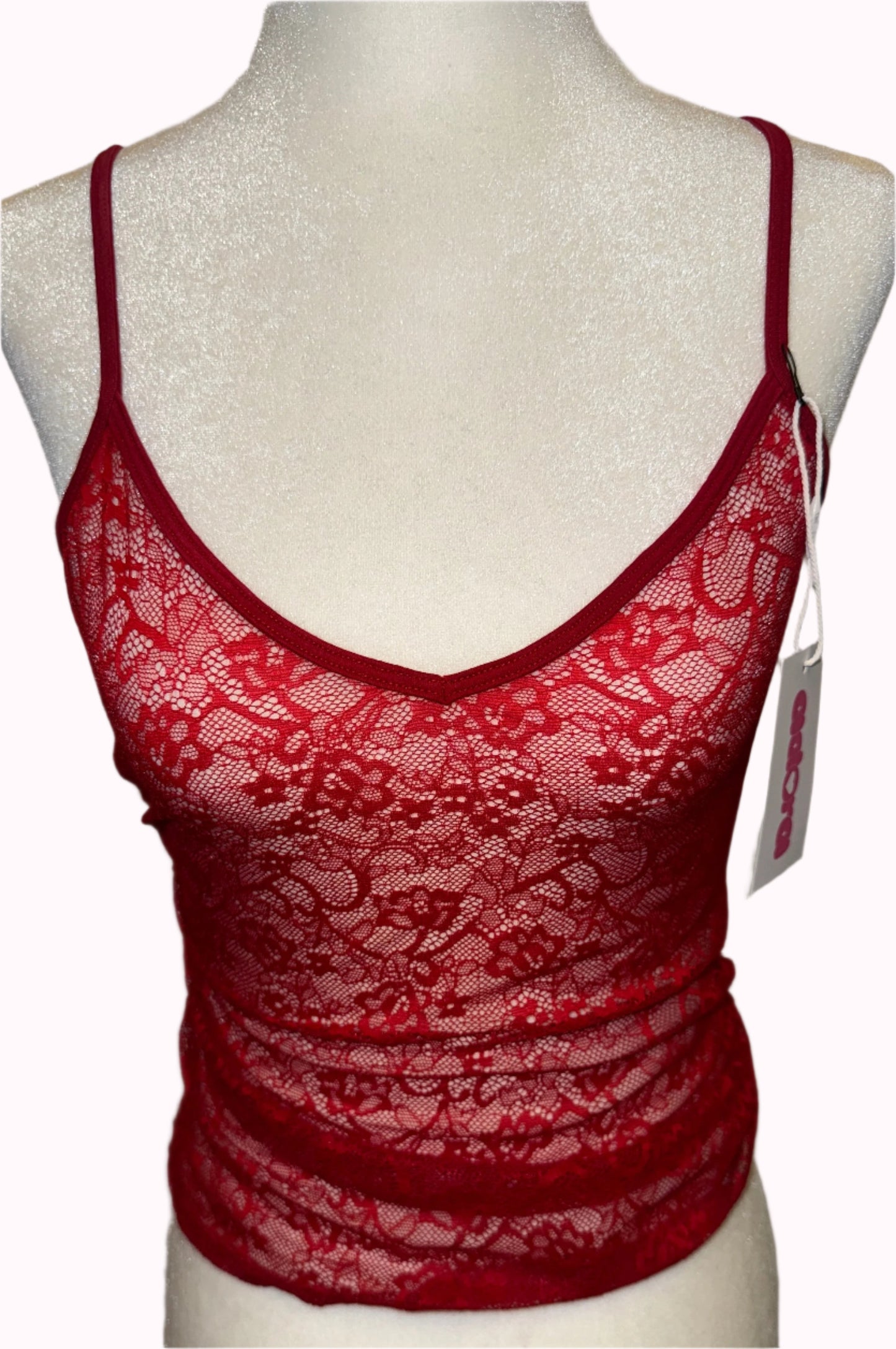 red lace cami - adora archive