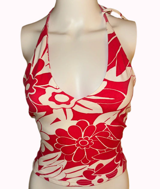 floral halter neck top - adora archive