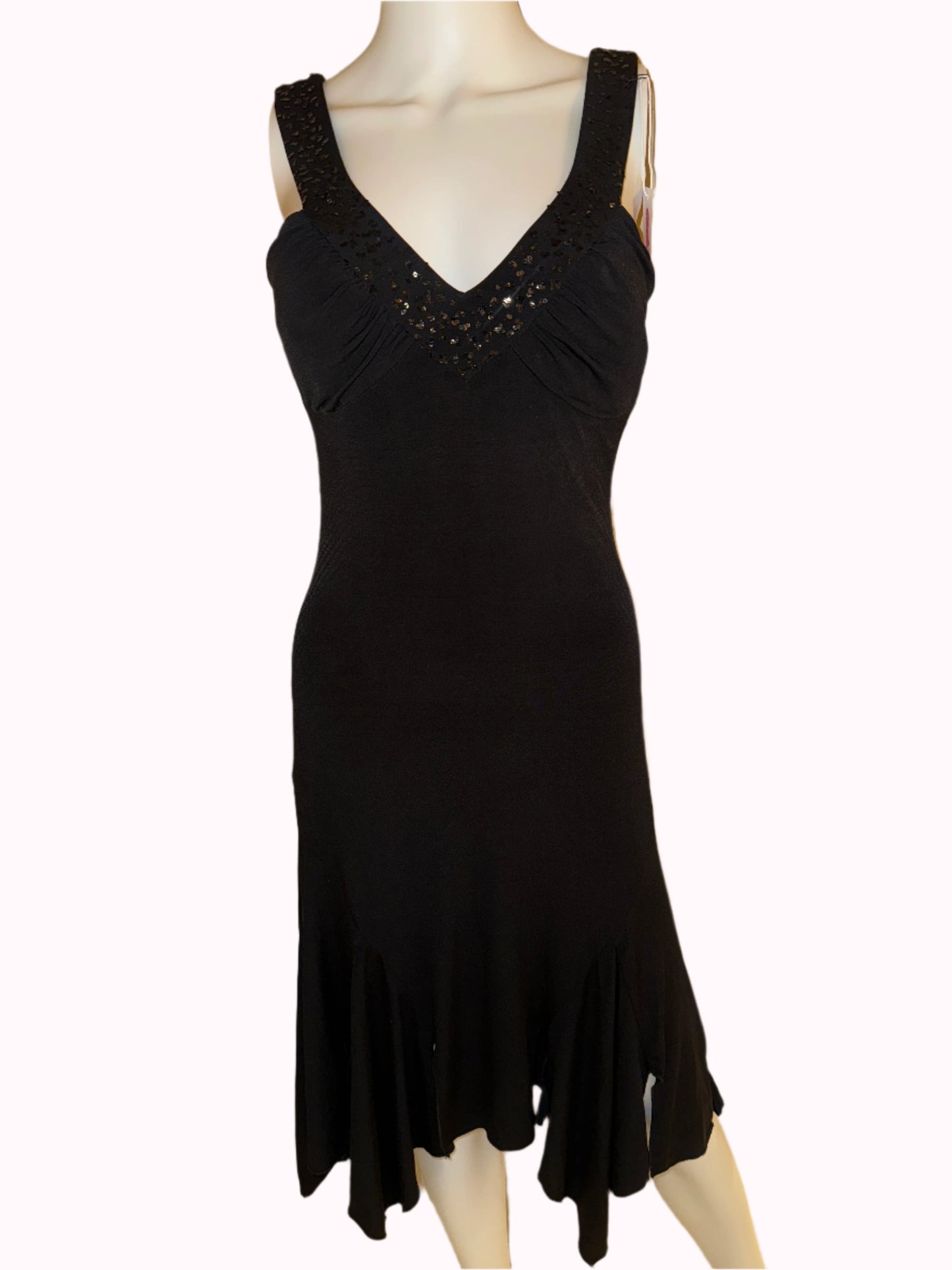 black midi dress