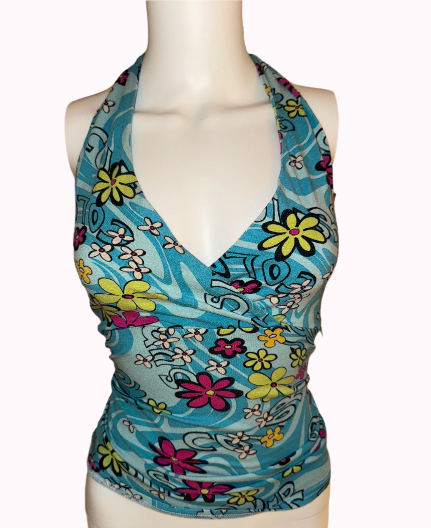 floral halter neck top