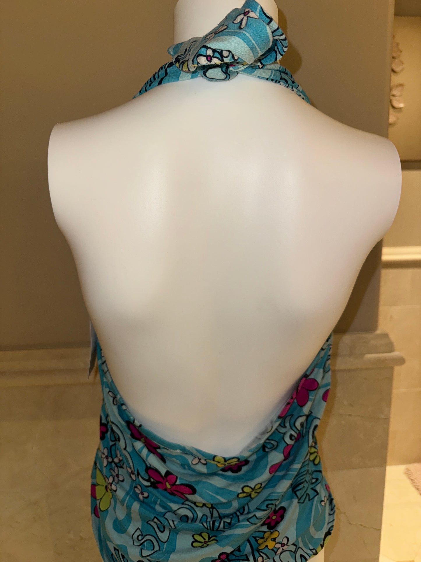 floral halter neck top