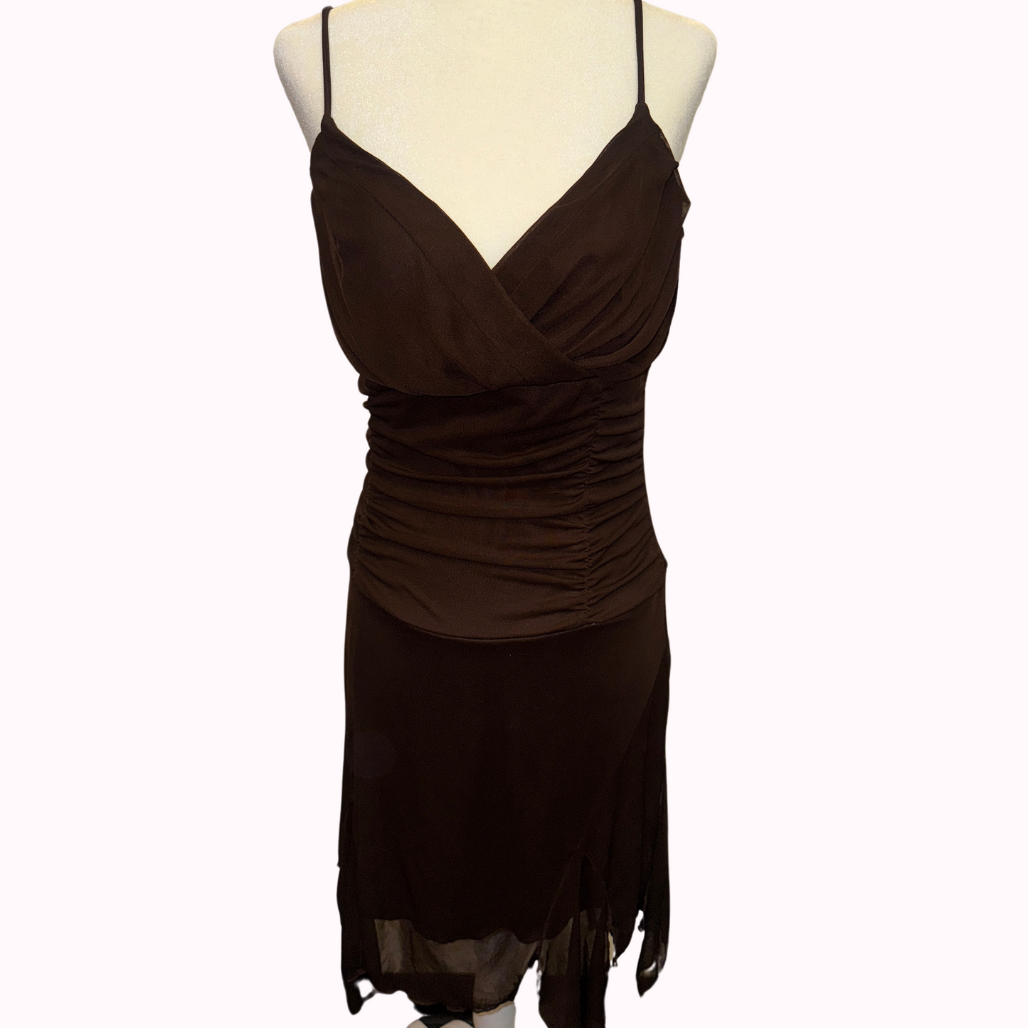 ruched mesh dress