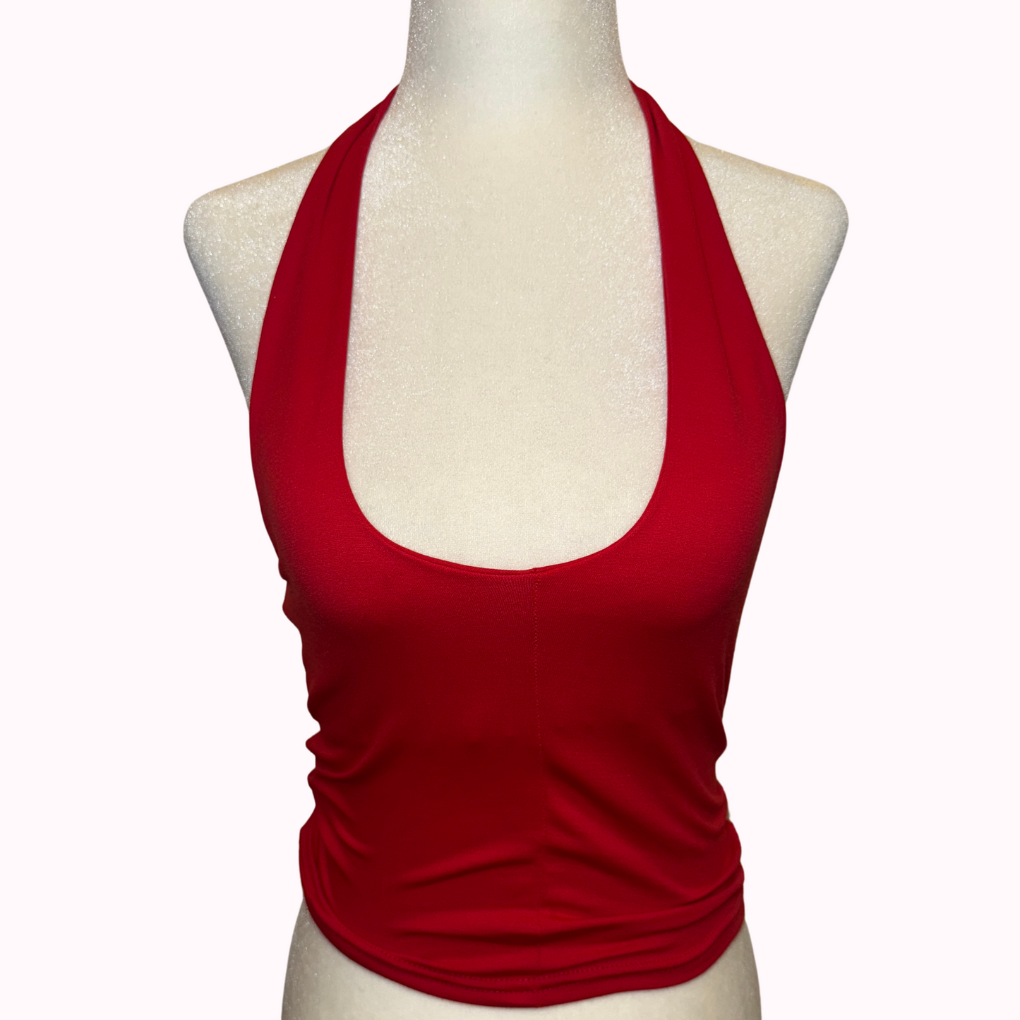 red halter neck top