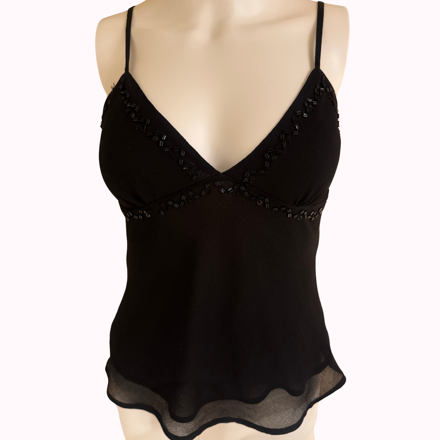 beaded v neck cami