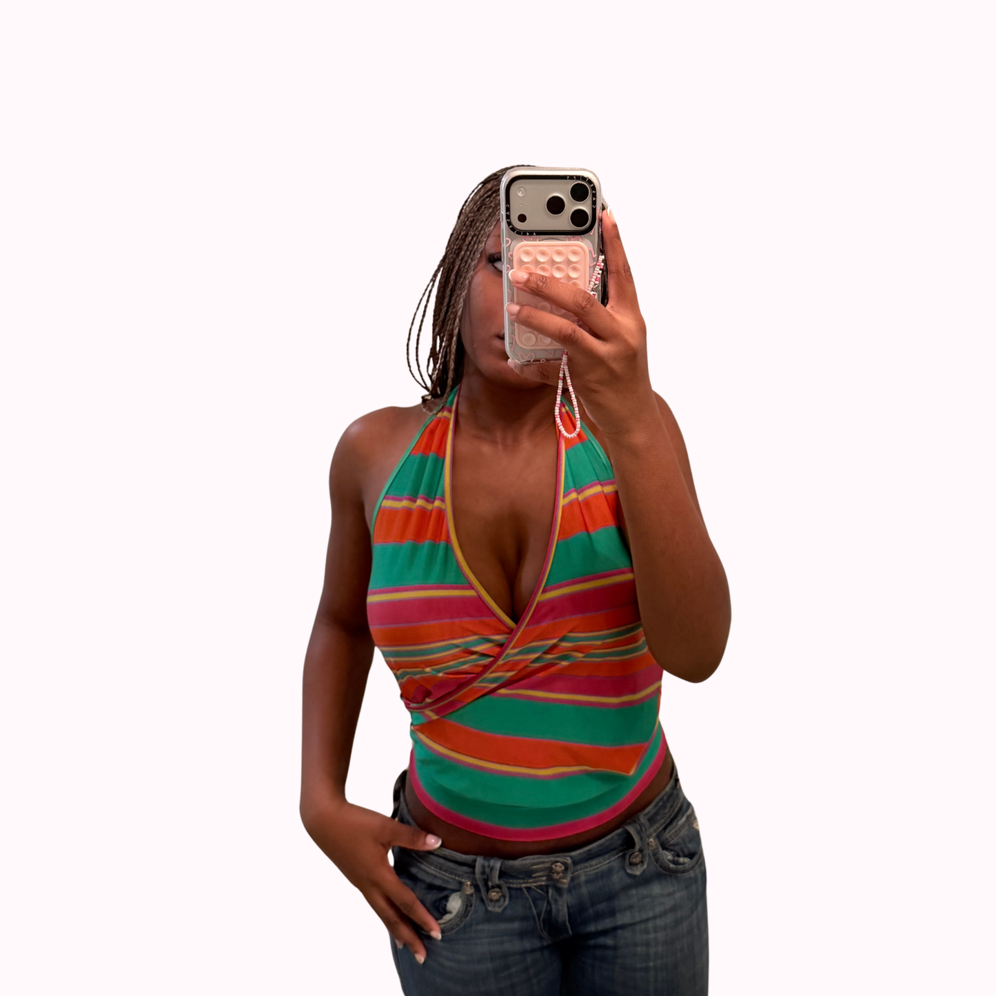 striped halter neck - adora archive