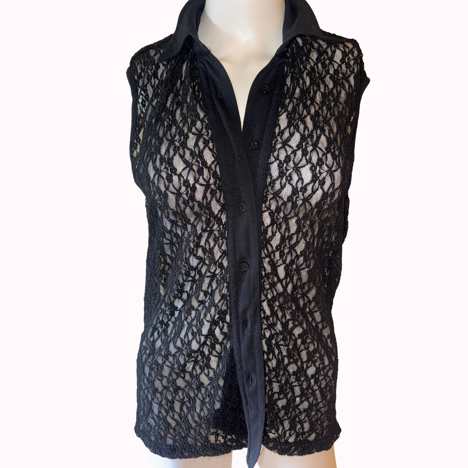 D&G lace button up vest - adora archive