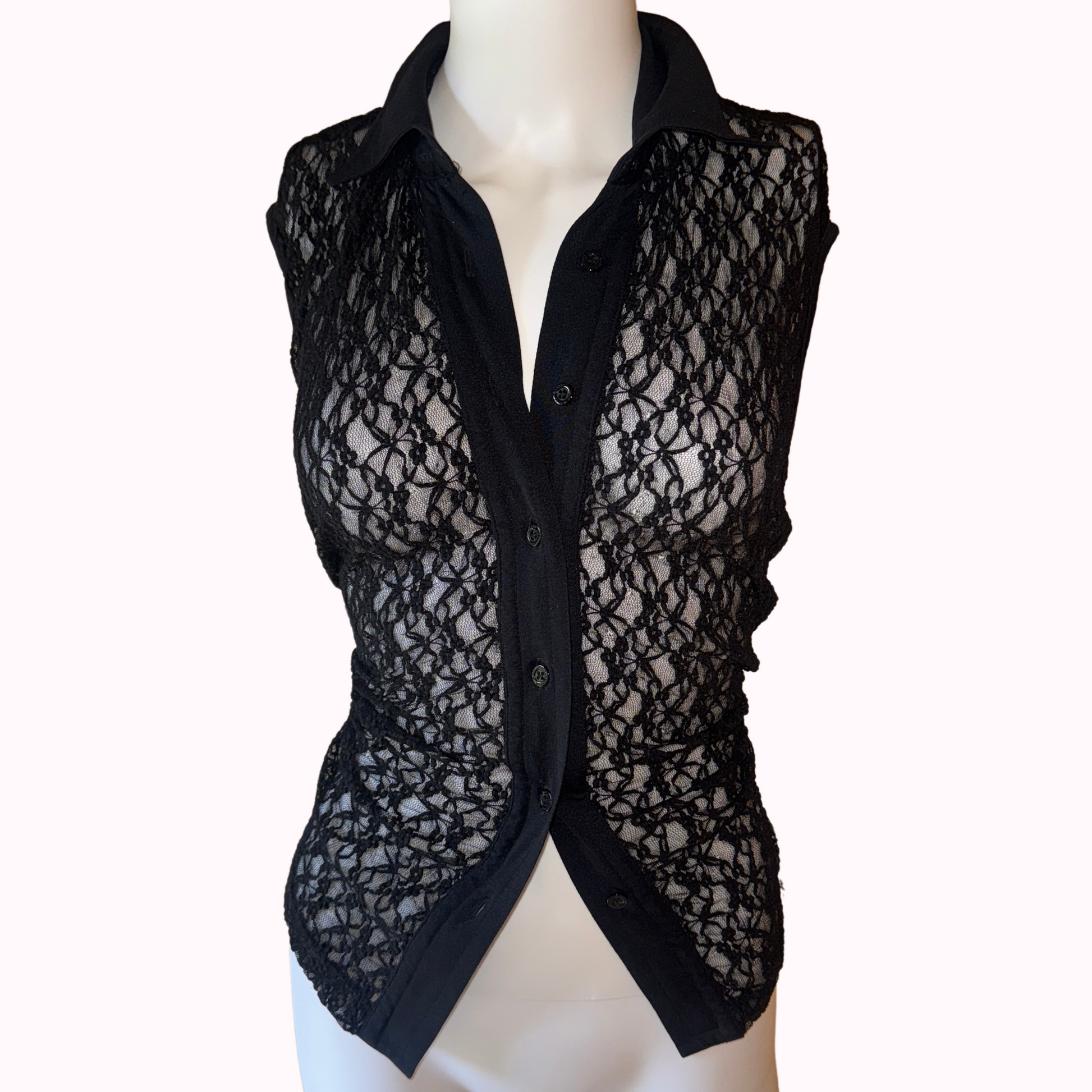 D&G lace button up vest - adora archive