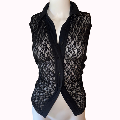 D&G lace button up vest - adora archive